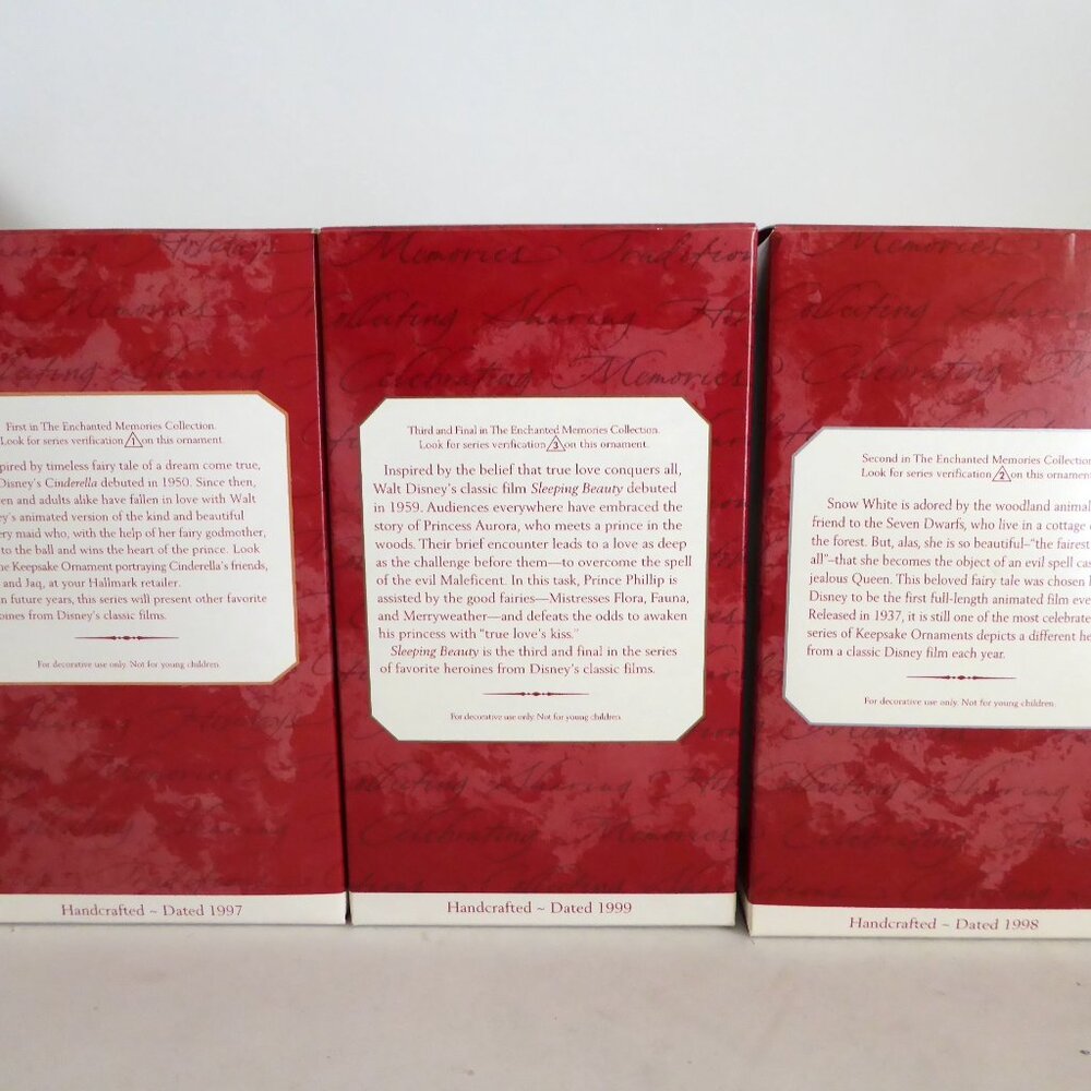 NEW 1997-1999 HALLMARK DISNEY PRINCESS ENCHANTED MEMORIES ORNAMENT LOT OF 3 - Picture 10 of 12
